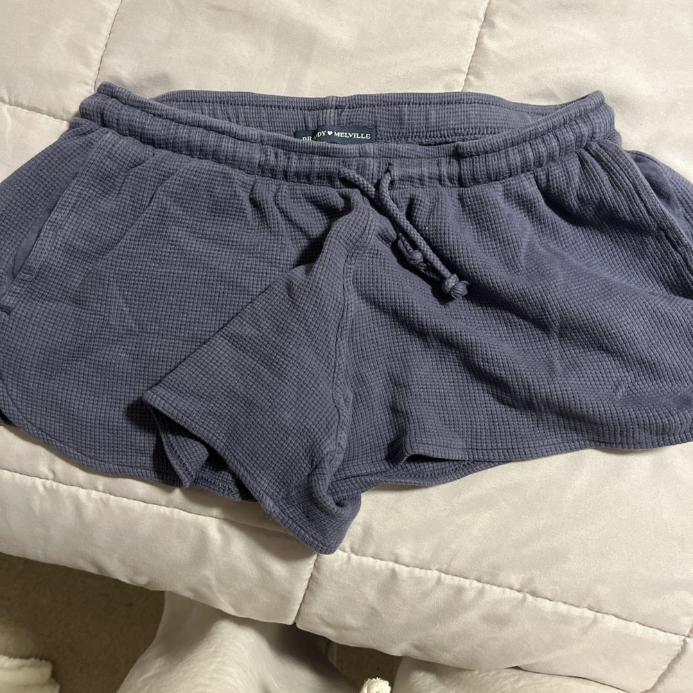 Brandy Melville Waffle Knit Athletic Shorts in Charcoal Gray